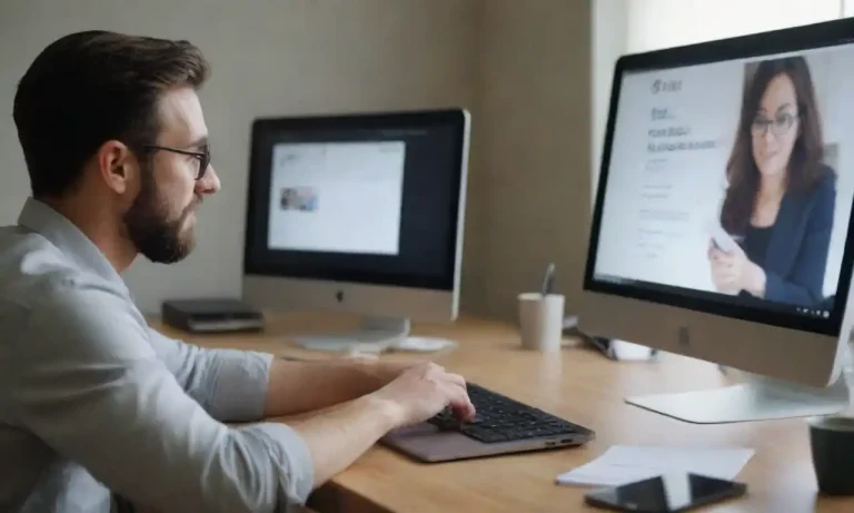 Graphic showing a web designer and an SEO specialist collaborating over a website mockup.