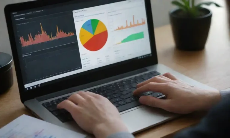 Person analyzing Google Analytics data on a computer screen