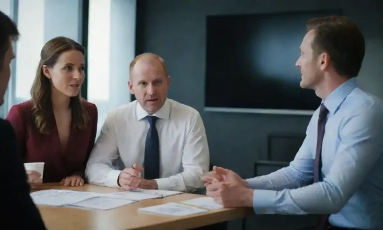 A team discussing customer feedback and insights in a modern office setting.