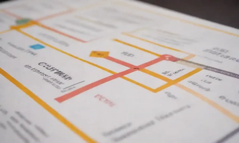 Visual representation of a customer journey map with branding elements highlighted.