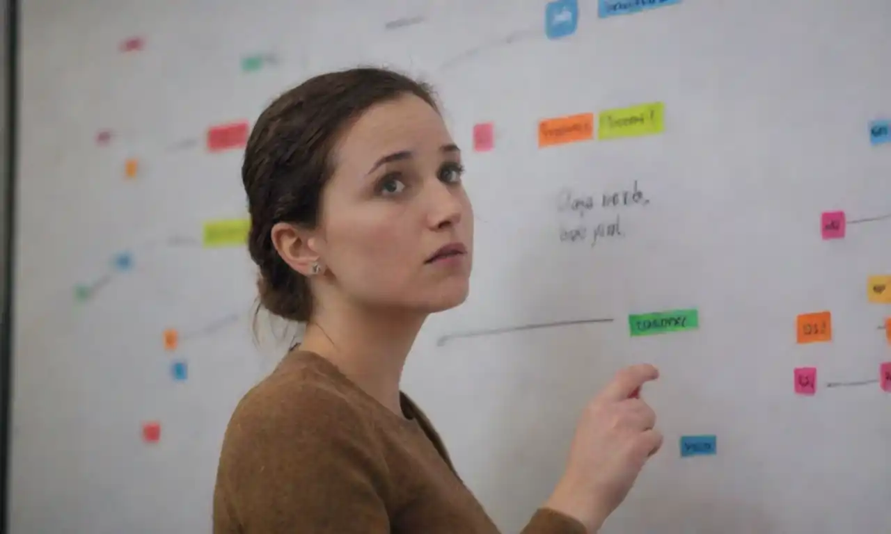 A person planning social media strategies with engaging graphics and analytics on a whiteboard.