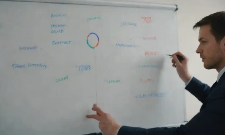 Person analyzing audience demographics while brainstorming content ideas on a whiteboard.