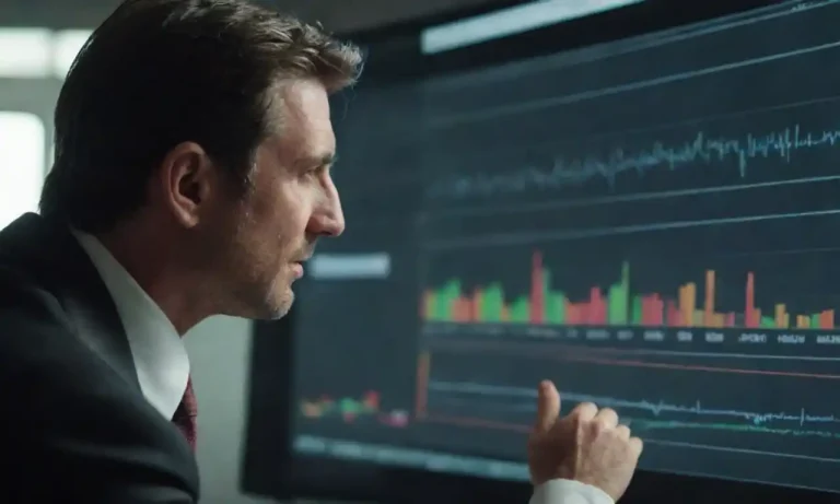 Analyst examining data charts and metrics on a digital screen to evaluate leads behavior.