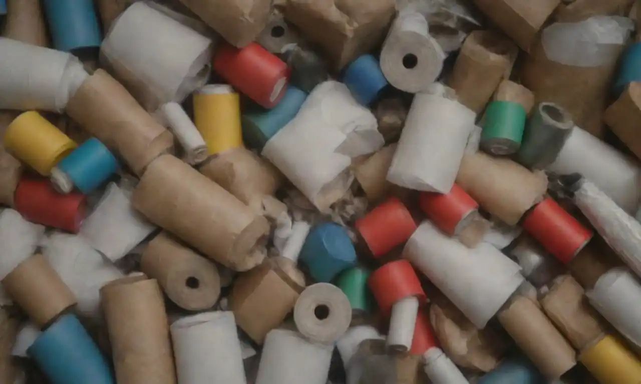 Variety of recyclable materials like paper