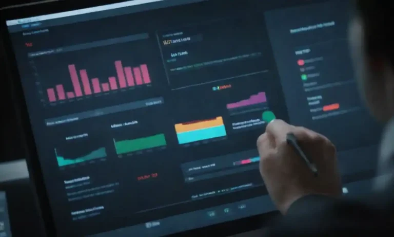 Person analyzing customer data on a digital interface with CRM software displayed.