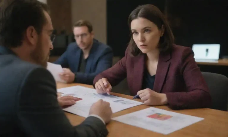 Marketer analyzing diverse audience profiles with tailored campaign materials on a table.