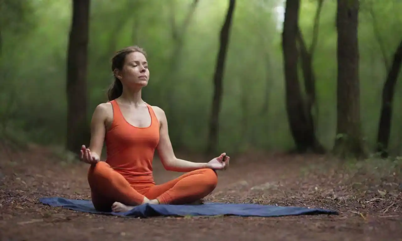 Una persona meditando en un entorno natural