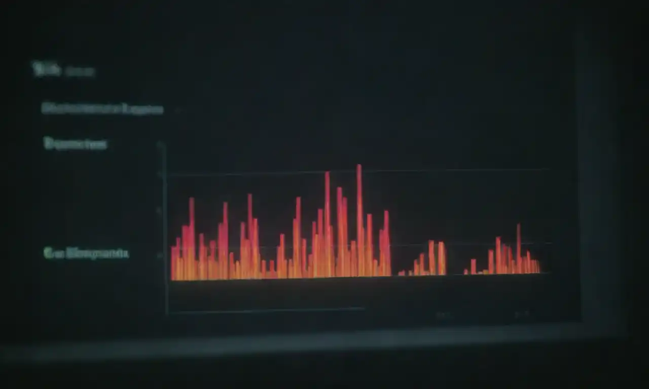 Gráfico de indicadores de rendimiento en un entorno de trabajo con análisis de datos.