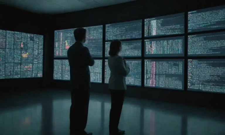 Data analysts examining large datasets on screens