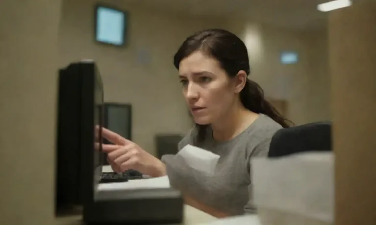 Un profesional revisando estadísticas de correo electrónico en una computadora.