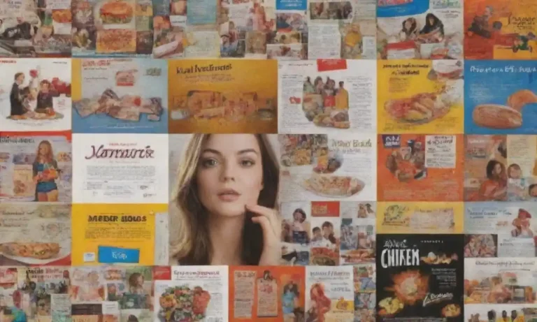 A collage of various print advertisements with definitions and examples overlaid.