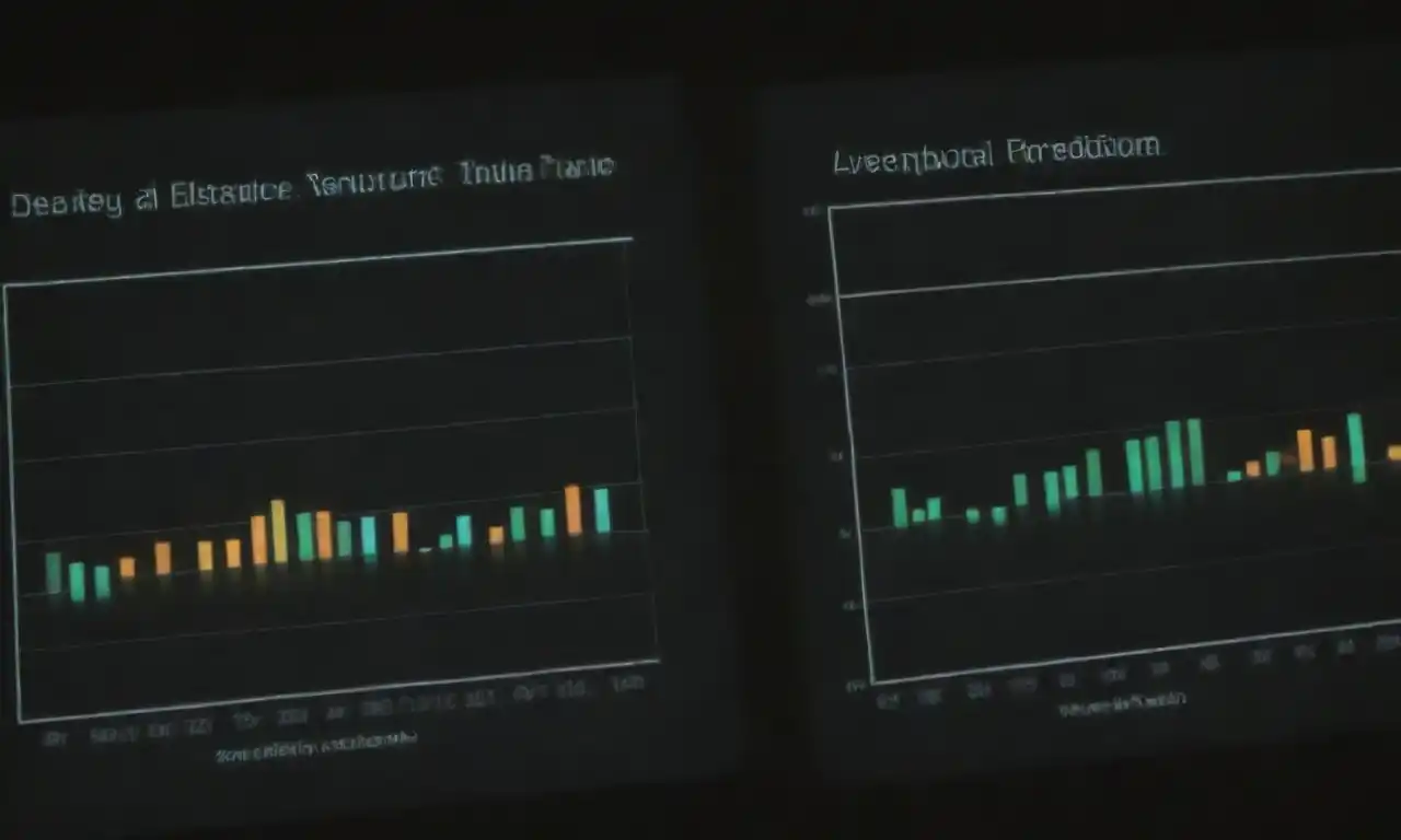 Two graphs side by side: one showing past data trends and the other depicting future predictions.