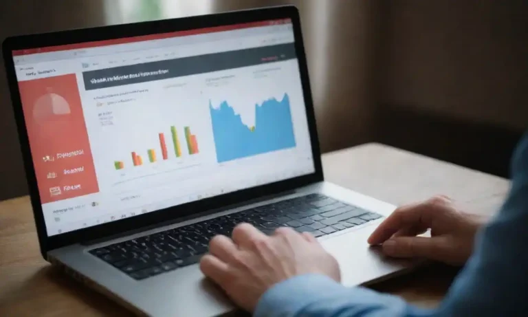 A person analyzing affiliate marketing strategies on a laptop with graphs and product links.