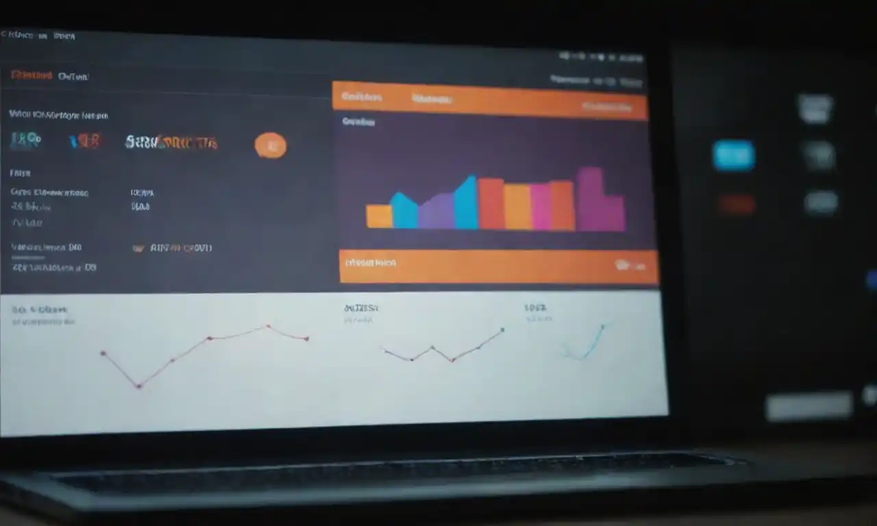 Visual representation of a CRM dashboard displaying key metrics and analytics on a computer screen.