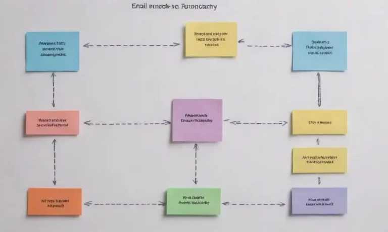 Visual of a flowchart linking email marketing campaigns to a sales funnel.