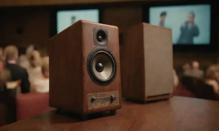 A speaker engaging an audience with vintage visuals and memories.