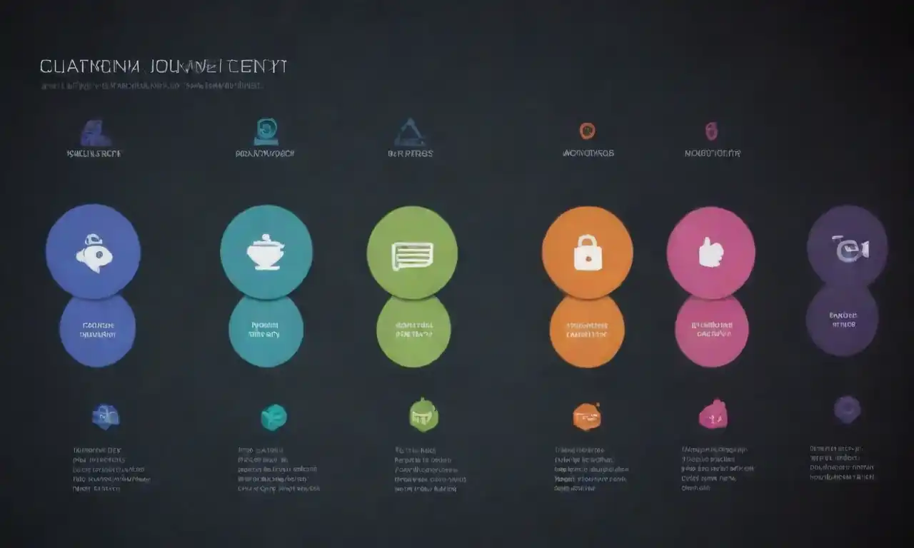 A visual chart showing customer journey stages with corresponding strategy icons.