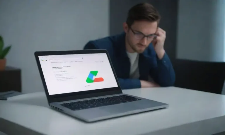 A digital marketer analyzing Google Ads performance metrics on a laptop screen.