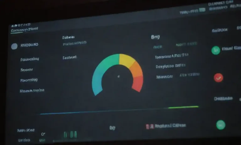 A digital dashboard showing conversion metrics and analytics charts.