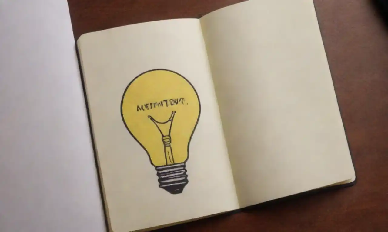 A notepad with crossed-out myths about branding and a light bulb symbolizing insights.