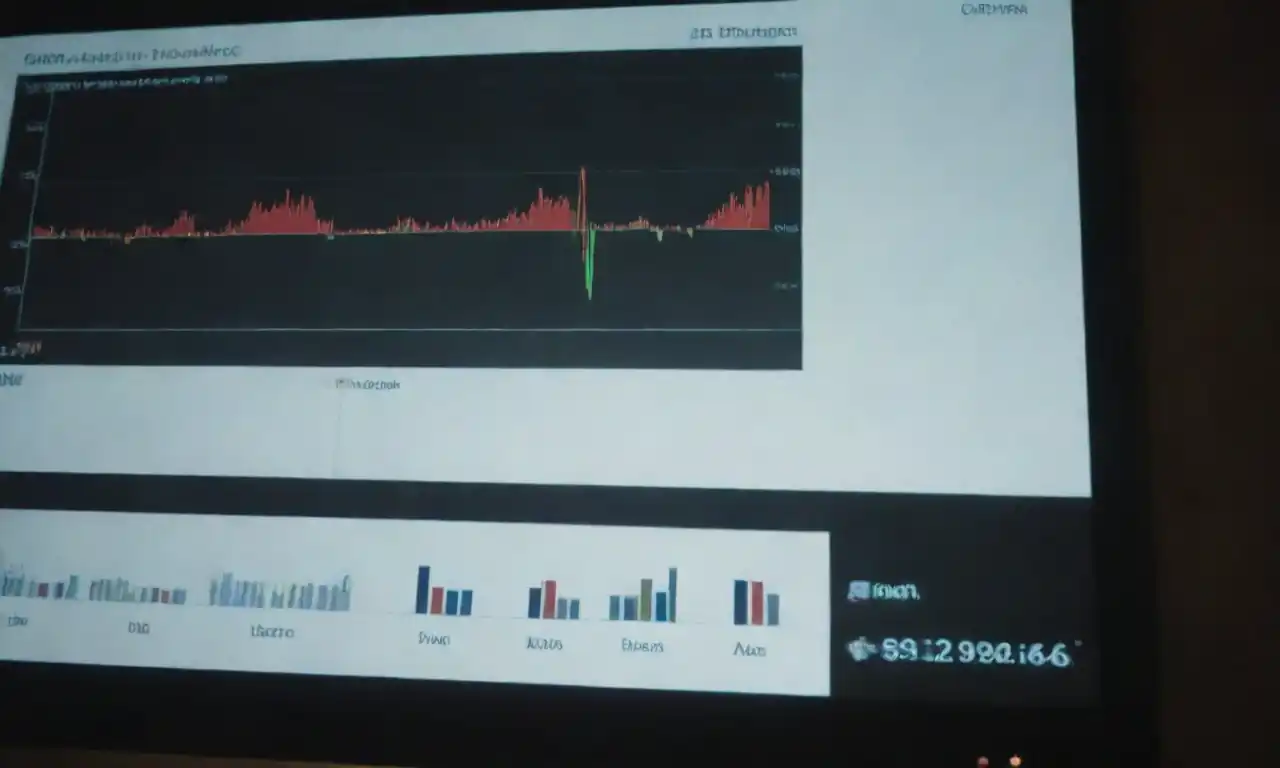 A digital screen displaying graphs and metrics related to SEM impressions.