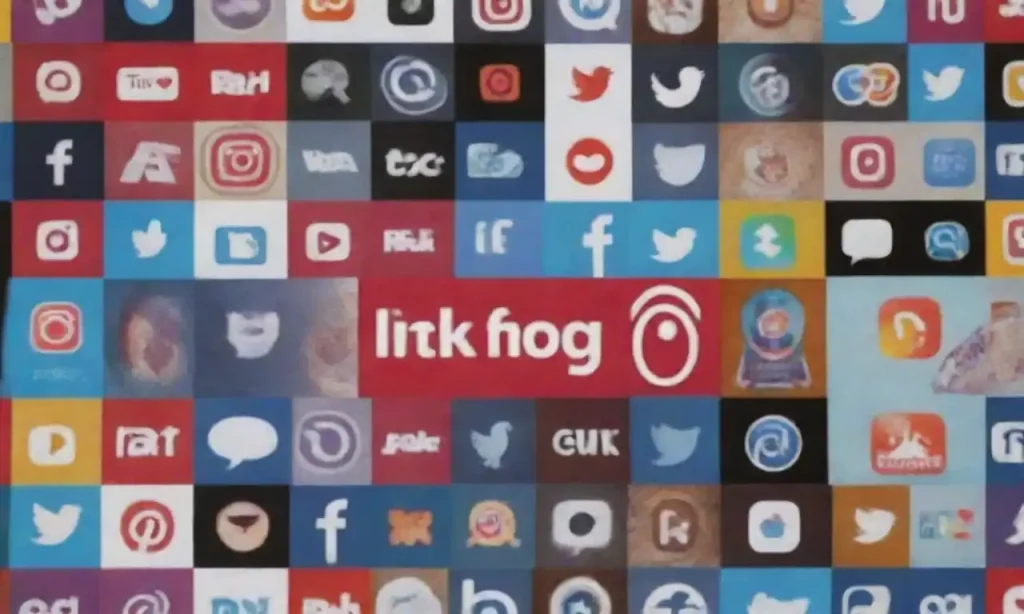 Collage of logos from popular social media platforms like Instagram