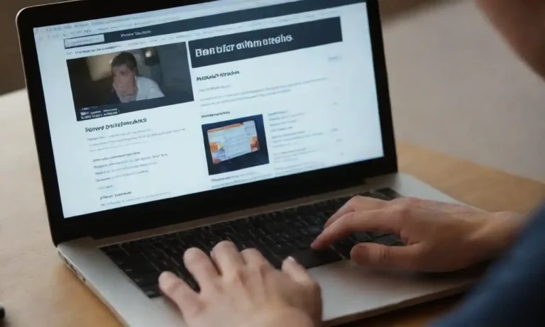 Person analyzing a website on a laptop