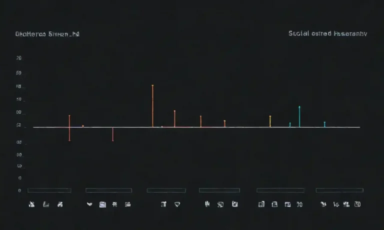 A graph showing audience interaction metrics alongside social media icons.