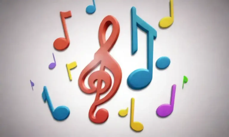 Musical notes intertwined with social media icons